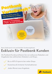 Bank Prospekt von Postbank Moosburg Postbank Prospekt: "Postbank Vorteilswelt", 2 Seiten, 01.11.2022 - 15.12.2022