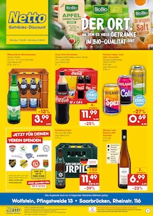 Coca Cola im aktuellen Netto Marken-Discount Prospekt (Saarbrücken) Coca Cola im Netto Marken-Discount Prospekt "DER ORT, AN DEM DU IMMER AUSGEZEICHNETE PREISE FINDEST." mit 2 Seiten (Saarbrücken)