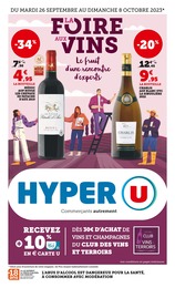 Catalogue Hyper U avec 96 pages de promos Prospectus Hyper U, "La foire aux vins", pages, 26/09/2023 - 08/10/2023