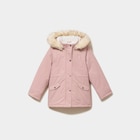 Parka à capuche fausse fourrure rose poudrée fille en promo chez La Halle Parka à capuche fausse fourrure rose poudrée fille dans le catalogue La Halle