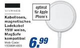 Kabelloses, magnetisches Ladekabel 15W weiss, MagSafe kompatibel Angebote von Vivanco bei expert Hürth für 6,99 €