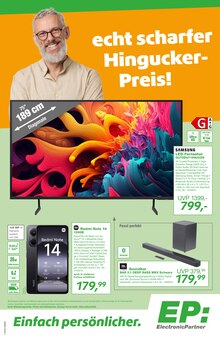 Fernseher im EP: Prospekt "echt scharfer Hingucker-Preis!" mit 12 Seiten (Köln)