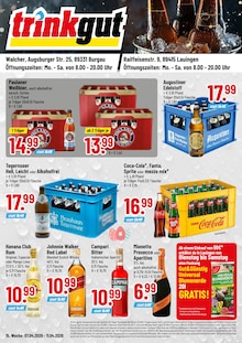 Trinkgut Burgau Prospekt der aktuellen Woche, gültig von 07.04.2026 bis 11.04.2026 Aktueller Trinkgut Burgau Prospekt "Aktuelle Angebote" mit 4 Seiten