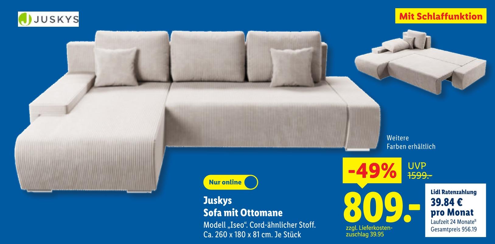 Sofa mit Ottomane