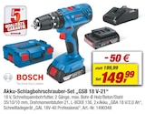 Akku-Schlagbohrschrauber-Set „GSB 18 V-21“ Angebote von Bosch bei toom Baumarkt Fürth für 149,99 €