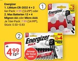 Aktuelle Batterie Angebote bei GLOBUS in Saarbrücken Aktuelles Lithium CR-2032 Angebot bei GLOBUS in Saarbrücken ab 4,99 €