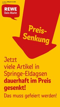 Aktueller REWE Prospekt "Dein Markt" für Springe Aktueller REWE Prospekt für Springe mit Seiten