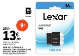 Pack de 3 clés USB 2.0 - Lexar en promo chez E.Leclerc Reims à 13,99 €