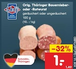 Netto Marken-Discount - Orig. Thüringer Bauernleberwurst Angebot im Prospekt Orig. Thüringer Bauernleberwurst bei Netto Marken-Discount im Prospekt "" für 1,00 €