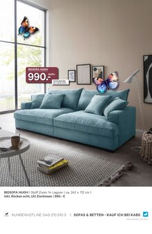 Couch im Kabs Prospekt "DOPPELT SPAREN!" mit 58 Seiten (Lübeck)