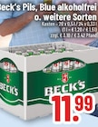 Pils, Blue alkoholfrei o. weitere Sorten Angebote von Beck's bei Trinkgut Bocholt für 11,99 €