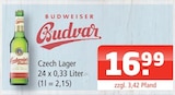 Budvar Czech Lager bei Getränke Oase im Prospekt "" für 16,99 €