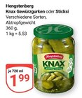 Knax Gewürzgurken Angebote von Hengstenberg bei GLOBUS Wiesbaden für 1,99 €