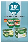 30% versés sur ma carte U sur tout Activia à Super U dans Vacaja