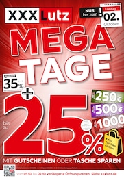 XXXLutz Prospekt für Friedrichsdorf mit 4 Seiten XXXLutz Prospekt "MEGA-TAGE" für Friedrichsdorf, 4 Seiten, 26.09.2026 - 02.10.2026
