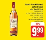 Uralt Weinbrand, Coffee & Cream oder Aperitif Rosé Angebote von Asbach bei EDEKA Schweinfurt für 9,99 €