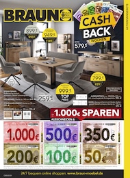 BRAUN Möbel-Center Prospekt für Bad Rippoldsau-Schapbach mit 10 Seiten BRAUN Möbel-Center Prospekt für Bad Rippoldsau-Schapbach: "CA$HBACK-WOCHEN", 10 Seiten, 14.05.2025 - 10.06.2025