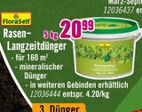 Rasen- Langzeitdünger Angebote von FloraSelf bei Hornbach Wilhelmshaven für 20,99 €