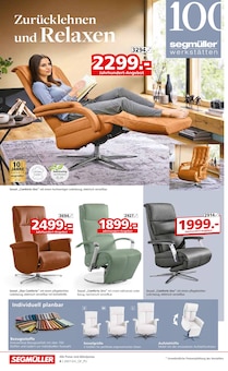 Relaxsessel im Segmüller Prospekt "100 Jahre Jubiläumsfinale bei Segmüller" mit 40 Seiten (Leverkusen)