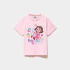 T-shirt coton Dora l'exploratrice rose fille dans le catalogue La Halle