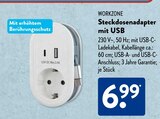 Steckdosenadapter mit USB Angebote von WORKZONE bei ALDI SÜD Dreieich für 6,99 €