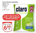 Aktuelles Geschirrspültabs Multi oder Classic Angebot bei GLOBUS in Erfurt ab 6,99 €
