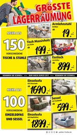 Aktueller Polstermöbel Fischer Prospekt mit Tisch, "JETZT IST SCHLUSS - LAGERRÄUMUNG HÖHEPUNKT", Seite 12