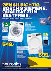 Aktueller EURONICS Elektromarkt Prospekt in Tönisvorst und Umgebung, "GENAU RICHTIG. BOSCH & SIEMENS. QUALITÄT ZUM BESTPREIS." mit 6 Seiten, 12.03.2025 - 23.03.2025