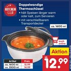 Doppelwandige Thermoschüssel ca. 1600 ml von Kitchen Club im aktuellen Netto Marken-Discount Prospekt für 12,99 €