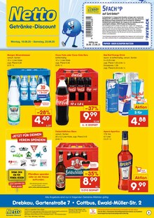 Netto Marken-Discount Cottbus Prospekt "DER ORT, AN DEM DU IMMER AUSGEZEICHNETE PREISE FINDEST." mit 2 Seiten