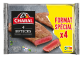 Promo 4 biftecks format spécial CHARAL à 6,99 € dans le catalogue Carrefour à Plancoët