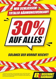 B1 Discount Baumarkt Prospekt "WIR SCHLIESSEN! TOTALER RÄUMUNGSVERKAUF!" für Güstrow, 2 Seiten, 14.03.2026 - 27.03.2026