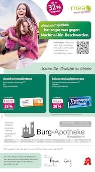 Aktueller mea - meine apotheke Prospekt (Mindelheim, 4 Seiten zum blättern mea - meine apotheke Prospekt Unsere Oktober-Angebote mit 4 Seiten