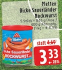 E center Kleve - Dicke Sauerländer Bockwurst Angebot im Prospekt Dicke Sauerländer Bockwurst bei E center im Kleve Prospekt für 3,33 €