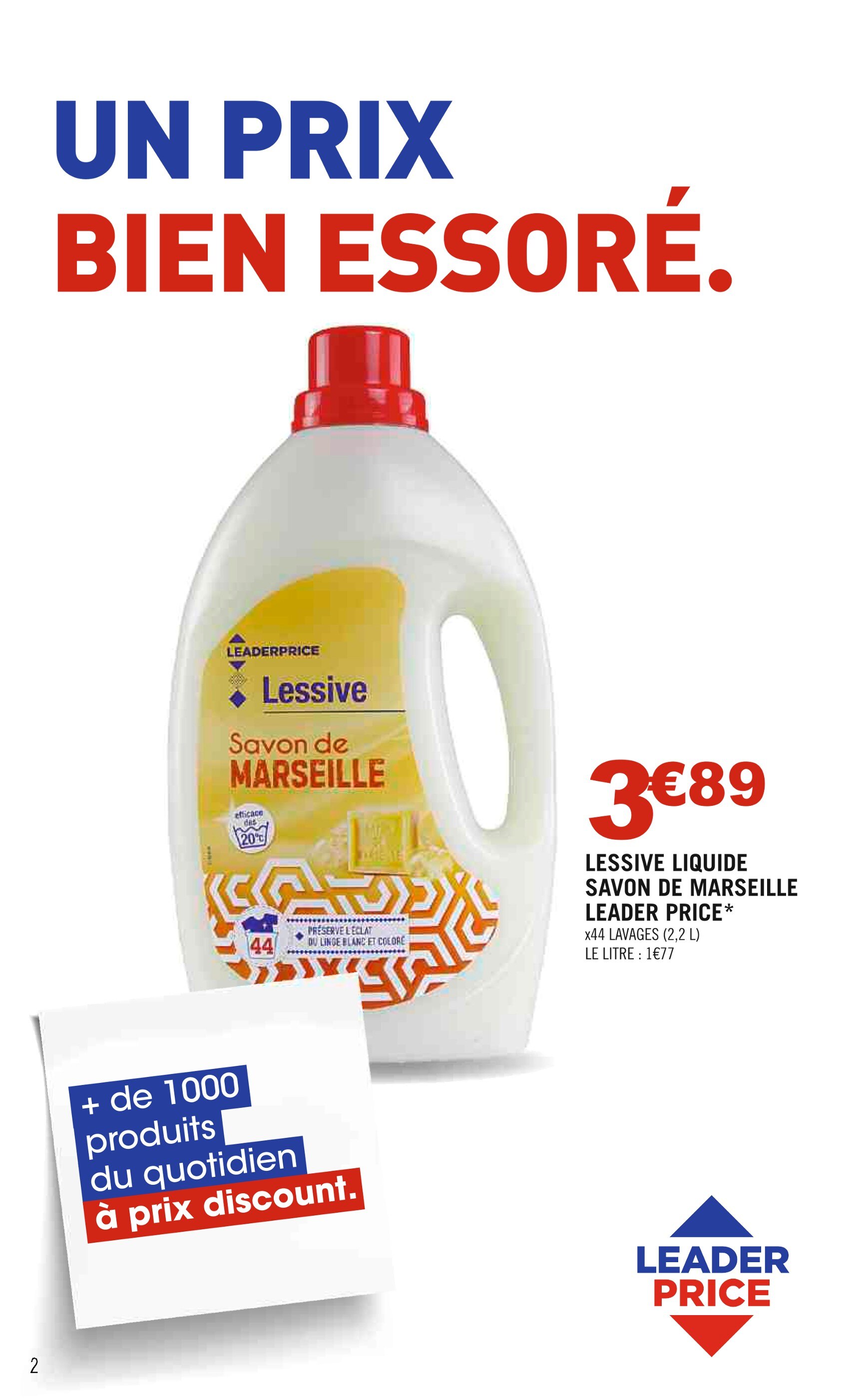 Lessive liquide savon de Marseille Fleurs d'oranger 2,6L - Carrefour Maroc