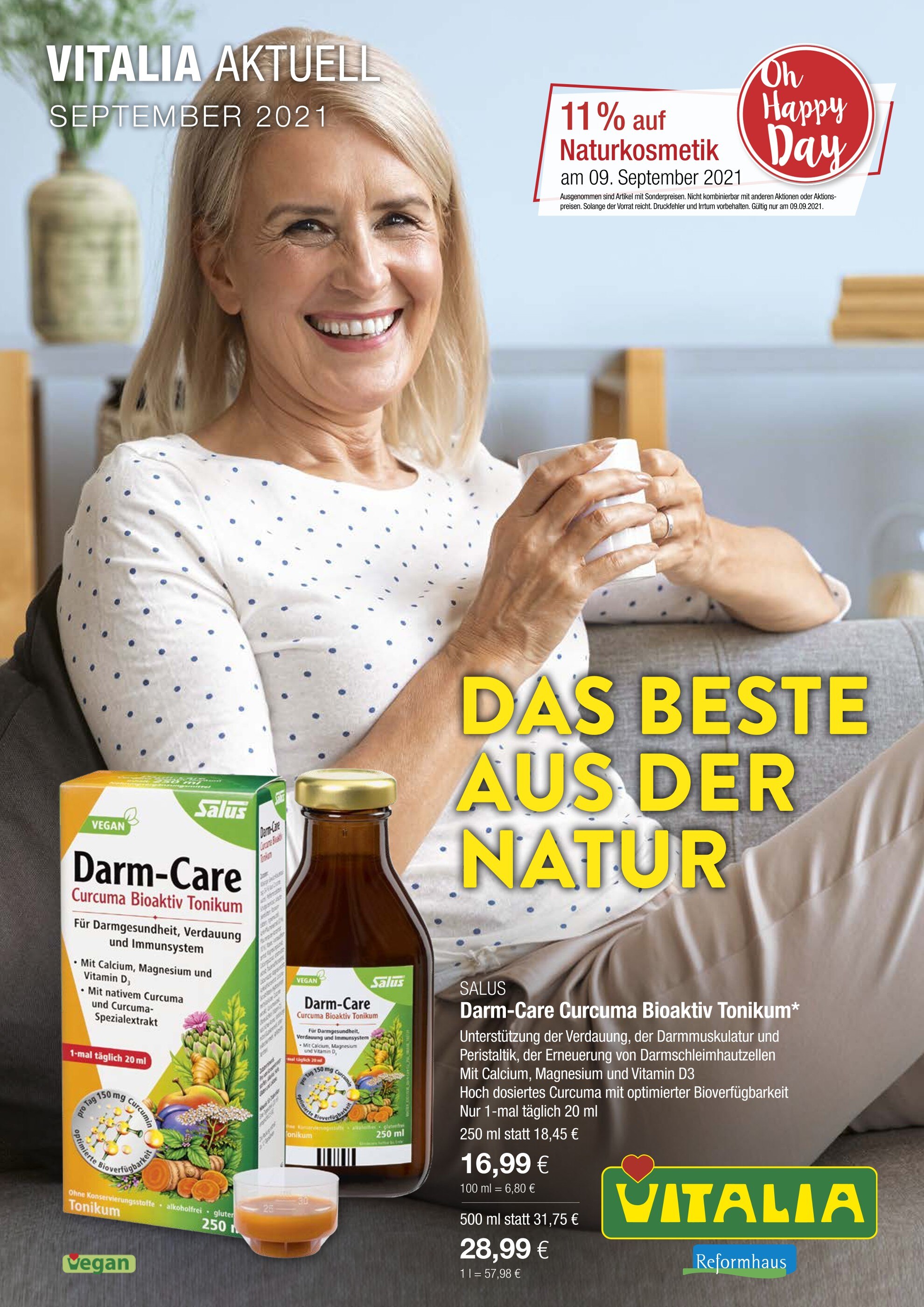 VITALIA Reformhaus Prospekt für Oberpöring mit 8 Seiten VITALIA Reformhaus Prospekt für Oberpöring: "DAS BESTE AUS DER NATUR", 8 Seiten, 01.09.2021 - 30.09.2021