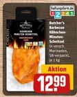 Hähnchen-Minuten-Schnitzel im Angebot bei REWE in Dortmund Hähnchen-Minuten-Schnitzel Angebote von Butcher's Barbecue bei REWE Dortmund für 12,99 €