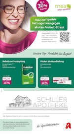 mea - meine apotheke Apotheken Prospekt der aktuellen Woche mit 4 Seiten, gültig von 01.08.2025 bis 31.08.2025, in Empfingen und Umgebung Aktueller mea - meine apotheke Apotheken Prospekt in Empfingen und Umgebung, "Unsere August-Angebote" mit 4 Seiten, 01.08.2025 - 31.08.2025