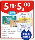 Feuchtes Toilettenpapier von Favora im aktuellen budni Prospekt für 5,00 €