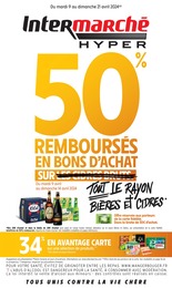 Prospectus Intermarché à Nogent-le-Rotrou: «50% REMBOURSÉS EN BONS D'ACHAT SUR TOUT LE RAYON BIÈRES ET CIDRES» ,  pages, du 09/04/2024 au 21/04/2024