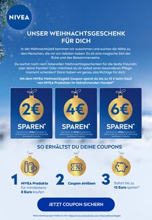 Coupons Angebot im NIVEA Prospekt, gültig von 23.11.2023 bis 21.12.2023 Coupons Angebot im aktuellen NIVEA Prospekt auf Seite 2