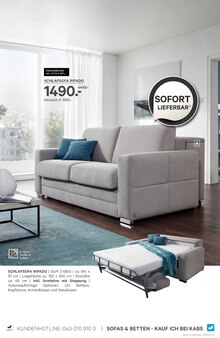 Couch im Kabs Prospekt "Betten für dich und deine Gäste" mit 14 Seiten (Bremen)