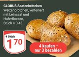 Aktuelles Saatenbrötchen Angebot bei GLOBUS in Braunschweig ab 1,70 €