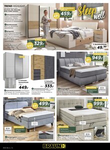 Bett im BRAUN Möbel-Center Prospekt "Im August wird gefeiert!" mit 24 Seiten (Reutlingen)