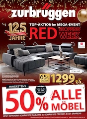 Aktueller Zurbrüggen Prospekt mit Sofa, "RED SHOPPING-WEEK", Seite 1