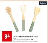 Promo LOT DE 3 USTENSILES EN BAMBOU à 3,99 € dans le catalogue Auchan Supermarché à Wissembourg