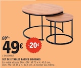 Set de 2 tables basses gigognes en promo chez E.Leclerc Ajaccio à 49,00 €