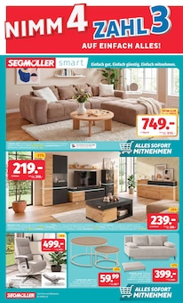 Couch im Segmüller Prospekt "Zum Glück gibt’s Segmüller - Nimm 4 zahl 3" mit 10 Seiten (Frankfurt (Main))