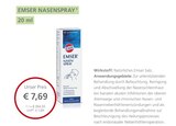 Emser Nasenspray von EMS für 7,69 € bei LINDA Partnerapotheke im Angebot Emser Nasenspray von EMS im aktuellen LINDA Partnerapotheke Prospekt