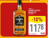 Blended scotch whisky 40° - LABEL 5 en promo à 11,78 € chez Aldi Blended scotch whisky 40° - LABEL 5 dans le catalogue Aldi